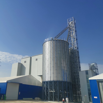 Factory grain silo to storage raw material silo for feed production line to make poultry feed livestock feed
